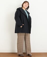 OLCLP12180 eur3(エウルキューブ) 【大きいサイズ】コクーンシルエットコート ネイビー(57)