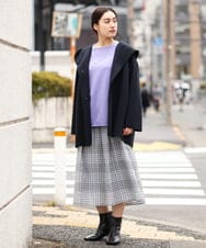 OLCLP12180 eur3(エウルキューブ) 【大きいサイズ】コクーンシルエットコート ネイビー(57)