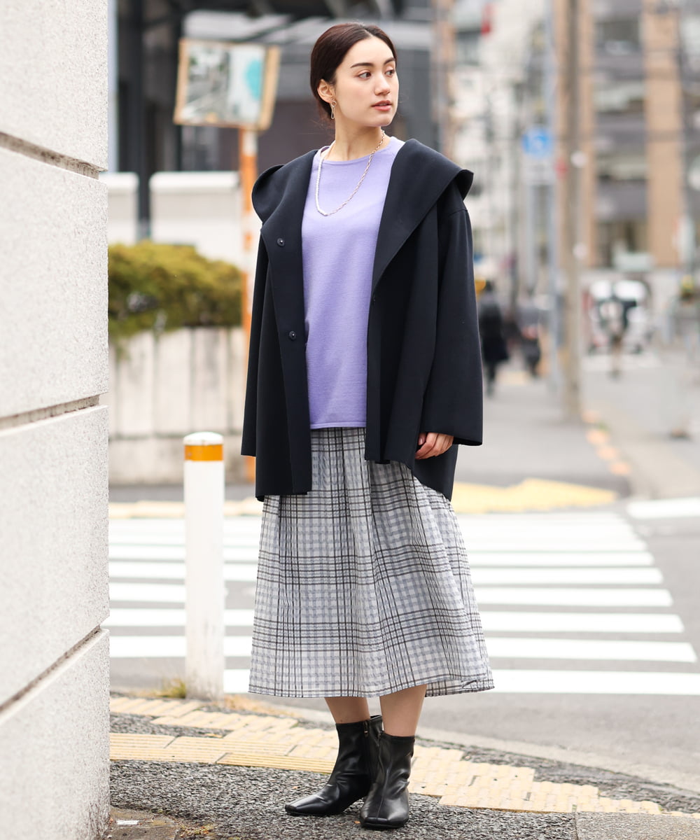 OLCLP12180 eur3(エウルキューブ) 【大きいサイズ】コクーンシルエットコート ネイビー(57)