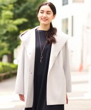 OLCLP12180 eur3(エウルキューブ) 【大きいサイズ】コクーンシルエットコート ライトグレー(91)