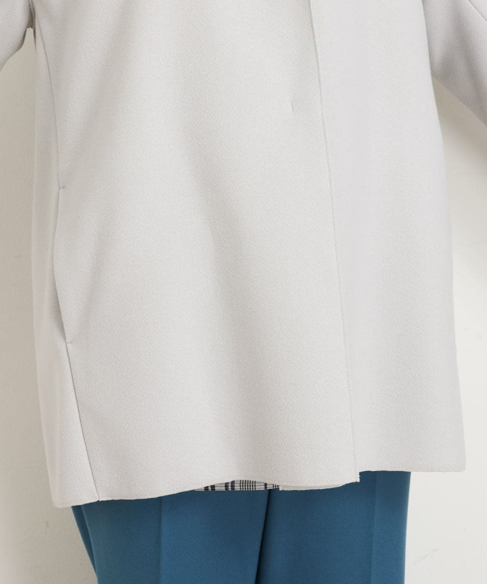 OLCLP12180 eur3(エウルキューブ) 【大きいサイズ】コクーンシルエットコート ライトグレー(91)