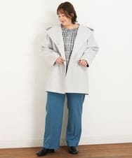 OLCLP12180 eur3(エウルキューブ) 【大きいサイズ】コクーンシルエットコート ライトグレー(91)
