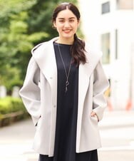 OLCLP12180 eur3(エウルキューブ) 【大きいサイズ】コクーンシルエットコート ライトグレー(91)