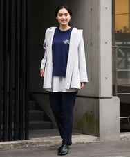 OLCLP12180 eur3(エウルキューブ) 【大きいサイズ】コクーンシルエットコート ライトグレー(91)