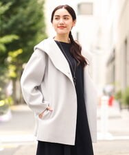 OLCLP12180 eur3(エウルキューブ) 【大きいサイズ】コクーンシルエットコート ライトグレー(91)