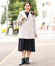 OLCLP12180 eur3(エウルキューブ) 【大きいサイズ】コクーンシルエットコート ライトグレー(91)