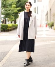 OLCLP12180 eur3(エウルキューブ) 【大きいサイズ】コクーンシルエットコート ライトグレー(91)