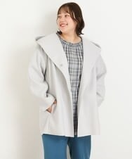 OLCLP12180 eur3(エウルキューブ) 【大きいサイズ】コクーンシルエットコート ライトグレー(91)