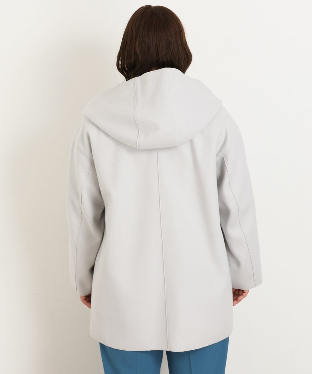 OLCLP12180 eur3(エウルキューブ) 【大きいサイズ】コクーンシルエットコート ライトグレー(91)