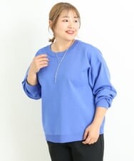 OLCLP17070 eur3(エウルキューブ) 【雑誌掲載】【大きいサイズ】2wayリングドットカーディガン ブルー(55)