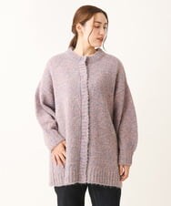 OLCLS03099 eur3(エウルキューブ) 【大きいサイズ】ふわふわ触感！ミックスヤーンローゲージニットカーディガン ライトピンク(01)
