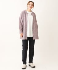 OLCLS03099 eur3(エウルキューブ) 【大きいサイズ】ふわふわ触感！ミックスヤーンローゲージニットカーディガン ライトピンク(01)