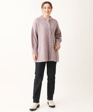 OLCLS03099 eur3(エウルキューブ) 【大きいサイズ】ふわふわ触感！ミックスヤーンローゲージニットカーディガン ライトピンク(01)