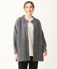 OLCLS03099 eur3(エウルキューブ) 【大きいサイズ】ふわふわ触感！ミックスヤーンローゲージニットカーディガン ブルー(55)