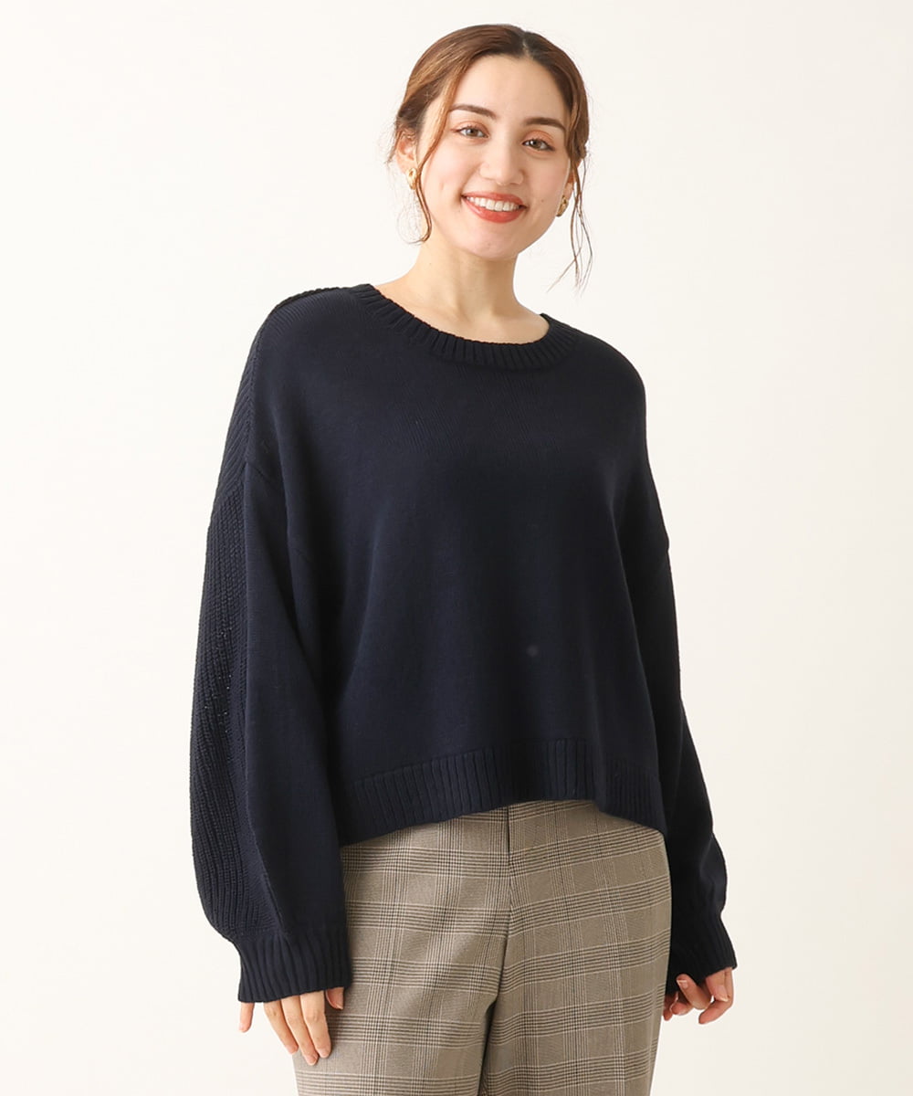 OLCLS07089 eur3(エウルキューブ) 【大きいサイズ】洗える2WAYカーディガン ネイビー(57)