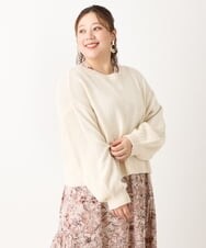 OLCLS07089 eur3(エウルキューブ) 【大きいサイズ】洗える2WAYカーディガン アイボリー(80)