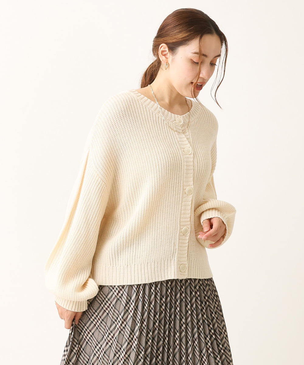OLCLS07089 eur3(エウルキューブ) 【大きいサイズ】洗える2WAYカーディガン アイボリー(80)