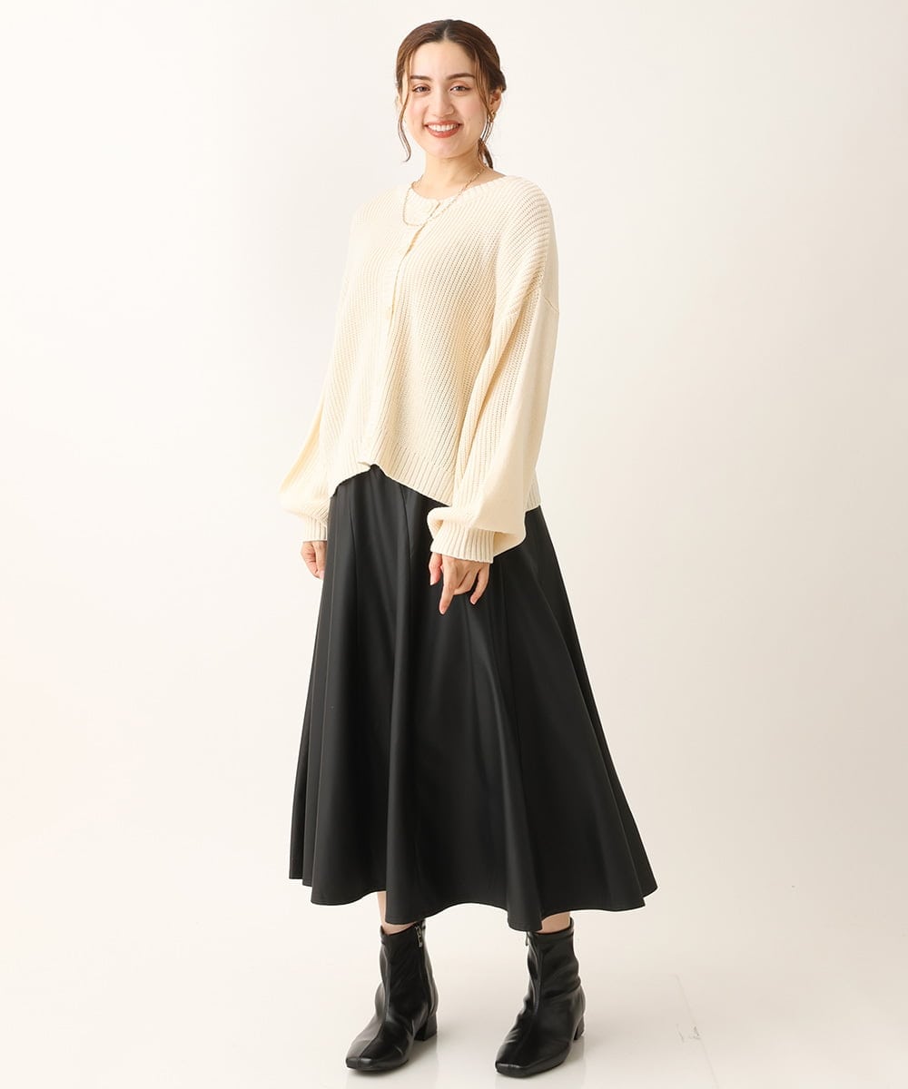 OLCLS07089 eur3(エウルキューブ) 【大きいサイズ】洗える2WAYカーディガン アイボリー(80)