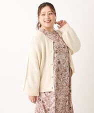 OLCLS07089 eur3(エウルキューブ) 【大きいサイズ】洗える2WAYカーディガン アイボリー(80)