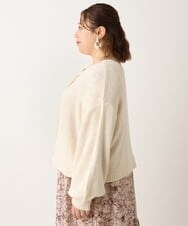 OLCLS07089 eur3(エウルキューブ) 【大きいサイズ】洗える2WAYカーディガン アイボリー(80)