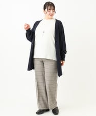OLCLV01099 eur3(エウルキューブ) 【大きいサイズ】袖ボタントッパーカーディガン ネイビー(57)