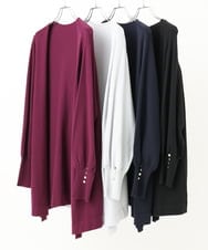 OLCLV01099 eur3(エウルキューブ) 【大きいサイズ】袖ボタントッパーカーディガン ネイビー(57)