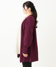 OLCLV01099 eur3(エウルキューブ) 【大きいサイズ】袖ボタントッパーカーディガン ワイン(77)