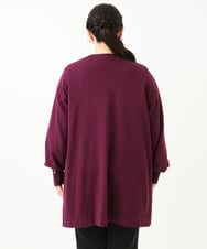 OLCLV01099 eur3(エウルキューブ) 【大きいサイズ】袖ボタントッパーカーディガン ワイン(77)