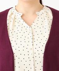 OLCLV01099 eur3(エウルキューブ) 【大きいサイズ】袖ボタントッパーカーディガン ワイン(77)