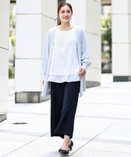 OLCLV01099 eur3(エウルキューブ) 【大きいサイズ】袖ボタントッパーカーディガン ライトグレー(91)