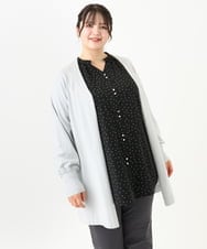 OLCLV01099 eur3(エウルキューブ) 【大きいサイズ】袖ボタントッパーカーディガン ライトグレー(91)