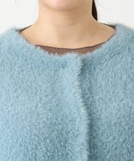 OLCLV02129 eur3(エウルキューブ) 【雑誌掲載】【大きいサイズ】ヘアリーニットジャケット ライトブルー(50)