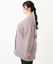 OLCLV13099 eur3(エウルキューブ) 【大きいサイズ】ミックスブークレーVネックカーディガン ライトピンク(01)