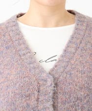 OLCLV13099 eur3(エウルキューブ) 【大きいサイズ】ミックスブークレーVネックカーディガン ライトピンク(01)
