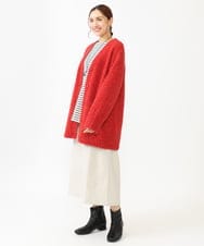 OLCLV13099 eur3(エウルキューブ) 【大きいサイズ】ミックスブークレーVネックカーディガン レッド(05)