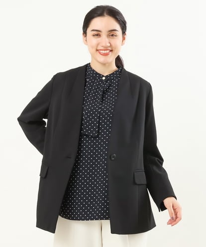OLDAS09180 eur3 【大きいサイズ/11号サイズあり/セットアップ対応/B-move JK】カットジョーゼットジャケット