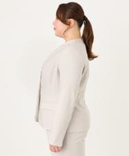 OLDDA01199 eur3(エウルキューブ) 【大きいサイズ/11号サイズあり/B-move JK/セットアップ対応】Wクロスストレッチノーカラージャケット グレージュ(89)