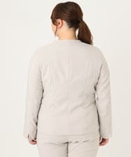OLDDA01199 eur3(エウルキューブ) 【大きいサイズ/11号サイズあり/B-move JK/セットアップ対応】Wクロスストレッチノーカラージャケット グレージュ(89)