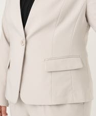 OLDDA01199 eur3(エウルキューブ) 【大きいサイズ/11号サイズあり/B-move JK/セットアップ対応】Wクロスストレッチノーカラージャケット グレージュ(89)