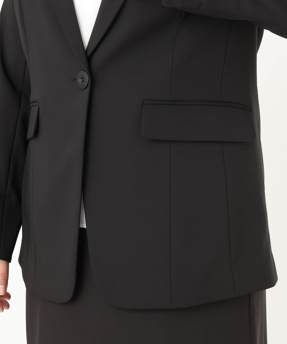 OLDDA02199 eur3(エウルキューブ) 【大きいサイズ/11号サイズあり/B-move JK/セットアップ対応】Wクロスストレッチテーラードジャケット ブラック(94)