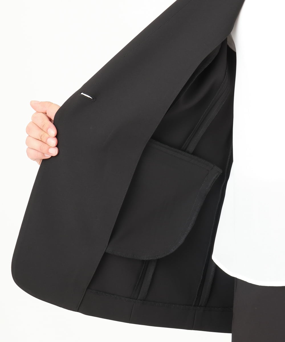 OLDDA02199 eur3(エウルキューブ) 【大きいサイズ/11号サイズあり/B-move JK/セットアップ対応】Wクロスストレッチテーラードジャケット ブラック(94)