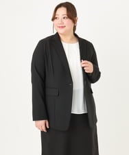 OLDDA02199 eur3(エウルキューブ) 【大きいサイズ/11号サイズあり/B-move JK/セットアップ対応】Wクロスストレッチテーラードジャケット ブラック(94)