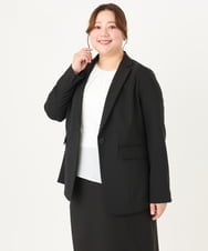 OLDDA02199 eur3(エウルキューブ) 【大きいサイズ/11号サイズあり/B-move JK/セットアップ対応】Wクロスストレッチテーラードジャケット ブラック(94)