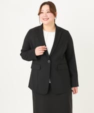 OLDDA02199 eur3(エウルキューブ) 【大きいサイズ/11号サイズあり/B-move JK/セットアップ対応】Wクロスストレッチテーラードジャケット ブラック(94)