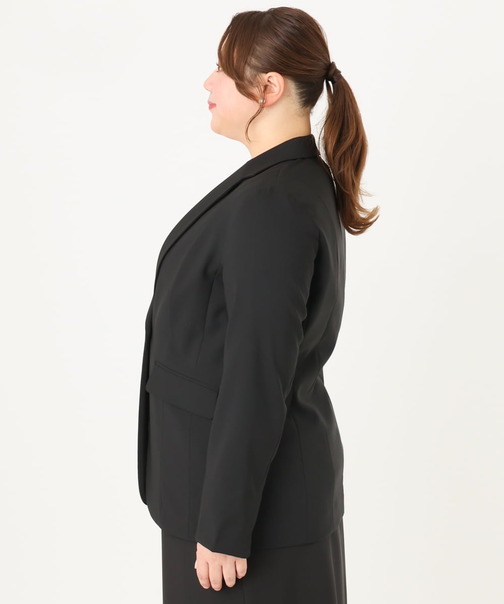 OLDDA02199 eur3(エウルキューブ) 【大きいサイズ/11号サイズあり/B-move JK/セットアップ対応】Wクロスストレッチテーラードジャケット ブラック(94)