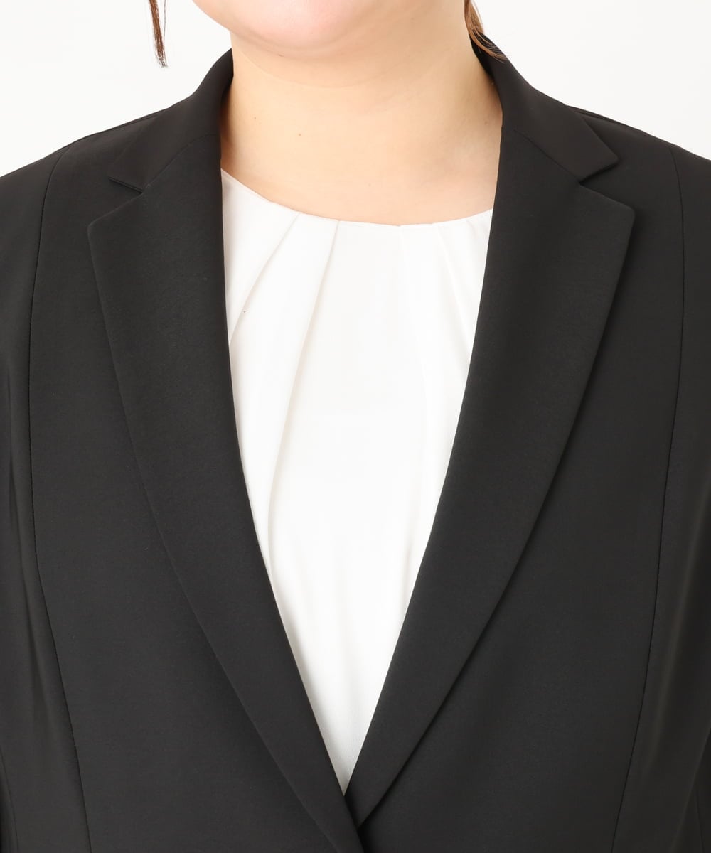 OLDDA02199 eur3(エウルキューブ) 【大きいサイズ/11号サイズあり/B-move JK/セットアップ対応】Wクロスストレッチテーラードジャケット ブラック(94)