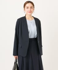 OLDDD02199 eur3(エウルキューブ) 【大きいサイズ/11号サイズあり】Wクロスノーカラージャケット ネイビー(57)