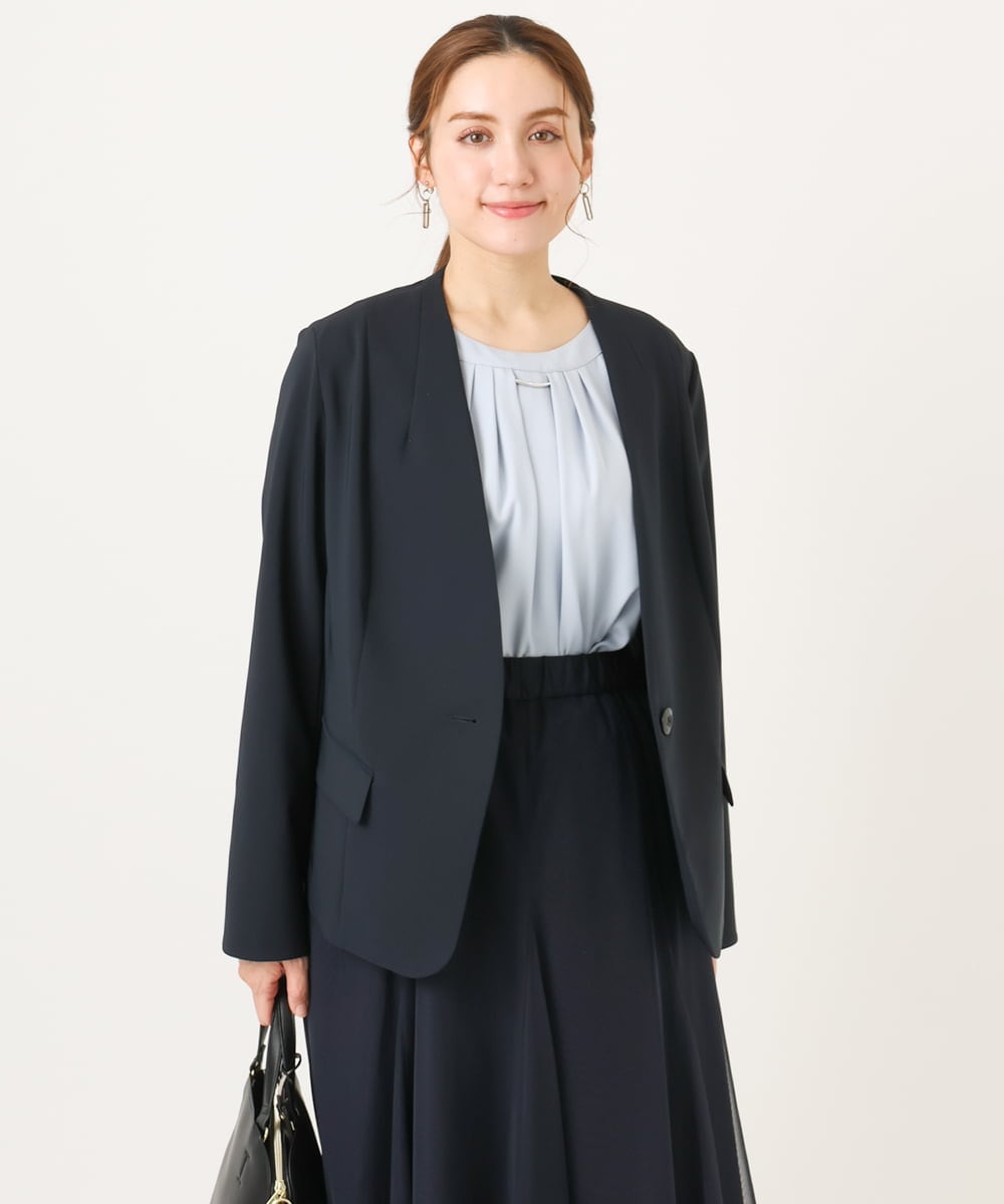 OLDDD02199 eur3(エウルキューブ) 【大きいサイズ/11号サイズあり】Wクロスノーカラージャケット ネイビー(57)