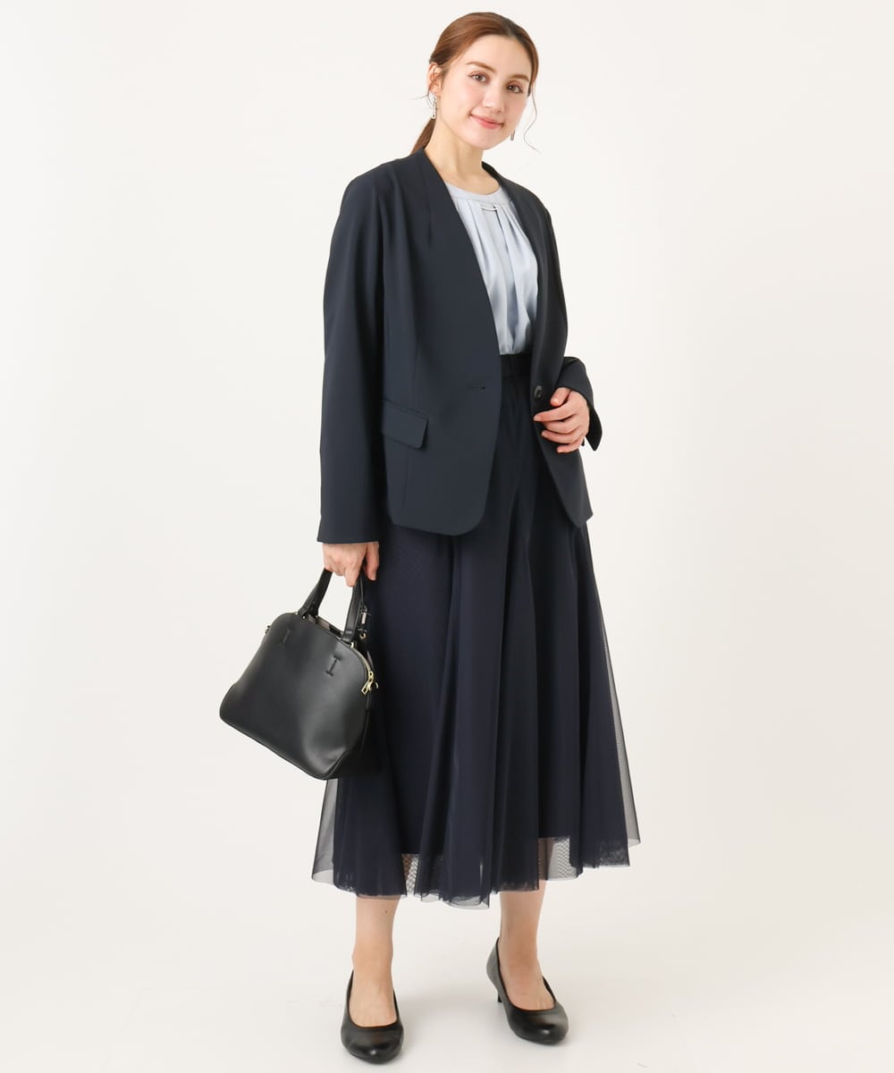 OLDDD02199 eur3(エウルキューブ) 【大きいサイズ/11号サイズあり】Wクロスノーカラージャケット ネイビー(57)