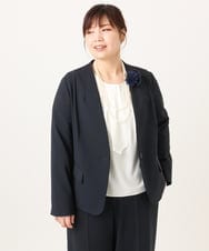 OLDDD02199 eur3(エウルキューブ) 【大きいサイズ/11号サイズあり】Wクロスノーカラージャケット ネイビー(57)